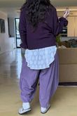 Conrad Batwing Ruffle Cuff Knit Aubergine